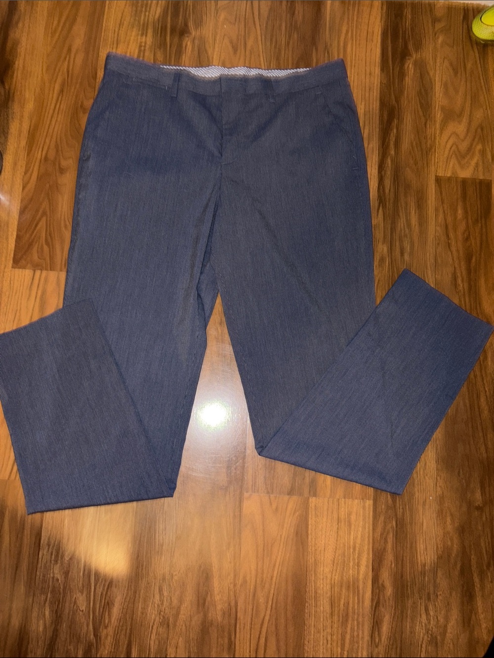 Express Slim Stretch Navy Dress Pants - Striped Lining
